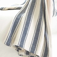 Dash and Albert Rugs Woven Cotton Awning Stripe Throw DAX1273